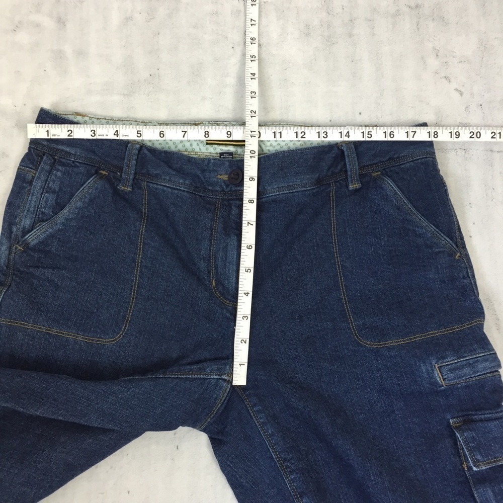 Lands End Lined Jeans Sz 16P Multiple Pockets Hiking Camping Outdoor Pants - Picture 10 of 12